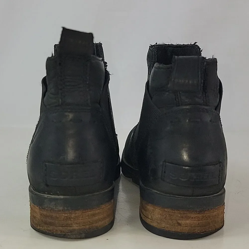 Sorel Emelie Chelsea Black Leather Women's Ankle Boots